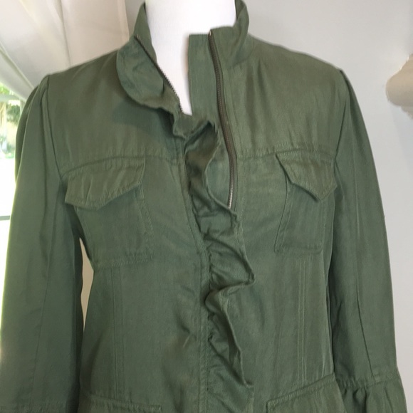 Hinge Seattle Zip Front Khaki Bell Sleeve Jacket - Picture 2 of 9